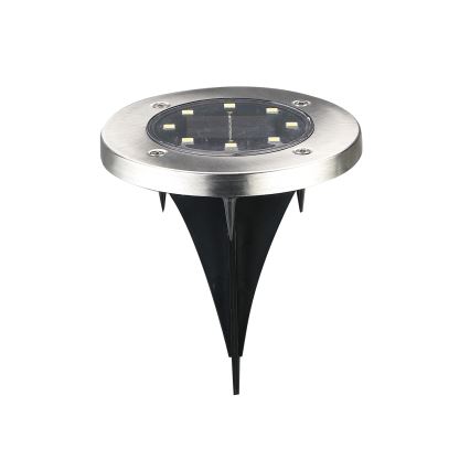 Lampada solare a LED SOLLY, 1,2 V, 6500 K, Ø 11,5 cm, 300 mAh, IP44, finitura cromata