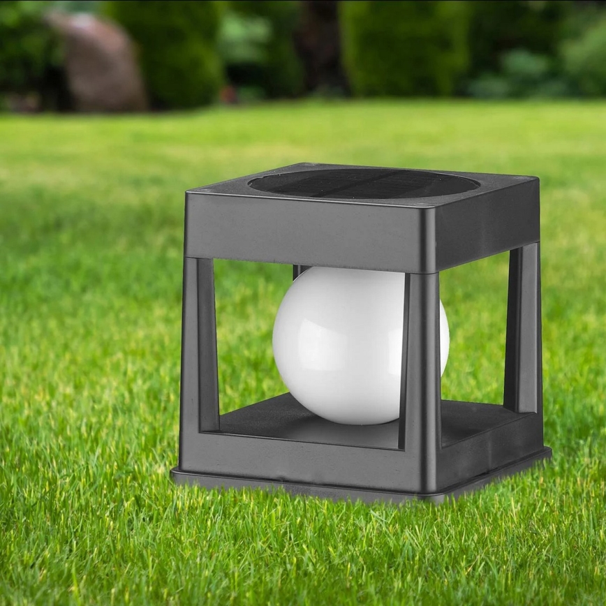 Lampada solare CUBO LED/3,7V 1200 mAh IP44 nera