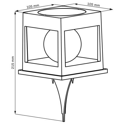 Lampada solare CUBO LED/3,7V 1200 mAh IP44 nera