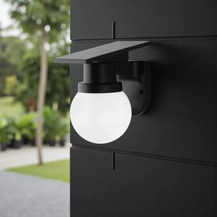 Lampada solare da parete a LED 3,7 V 3000/4000/6400K IP54 1800 mAh nera + telecomando