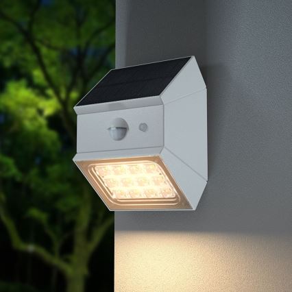 Lampada solare da parete con sensore, LED 2,5W/3,7V, 3000/4000/6000K, IP65, 1200 mAh, bianca