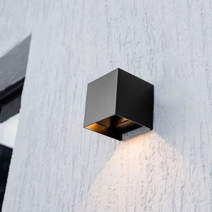 Lampada da parete solare LED con sensore LED/9W/3,7V 3000/4000/5000K IP65 2600 mAh nera