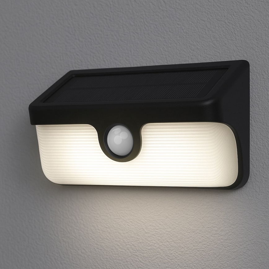 Lampada solare da parete a LED con sensore LINK LED/5W/3,7V 2000 mAh IP65 nera