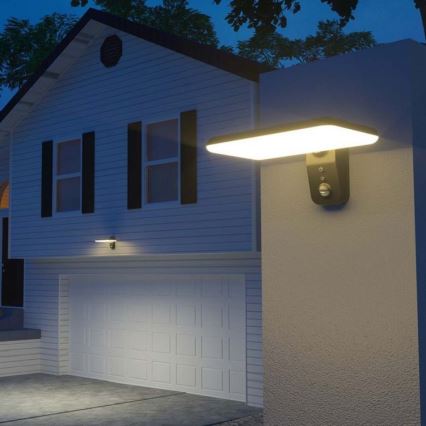 Lampada da parete solare LED con sensore LED/15W/3,2V 4000K/6000K IP65 6000 mAh nero