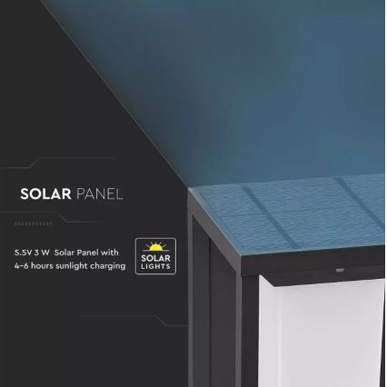 Lampada da parete solare LED con sensore CHIP SAMSUNG LED/2W/3,7V IP65 2600 mAh