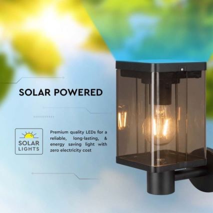 Lampada da parete solare LED da esterno con sensore LED/2,5W/3,7V 3000K IP54 2000 mAh