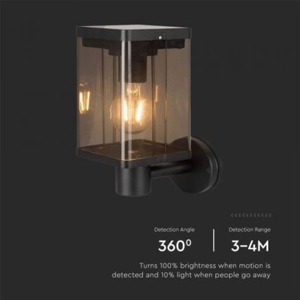 Lampada da parete solare LED da esterno con sensore LED/2,5W/3,7V 3000K IP54 2000 mAh