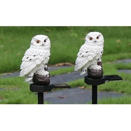 Lampada decorativa solare a LED con sensore 6xLED/1,2V 3000K 40 cm 600 mAh IP44 a forma di gufo