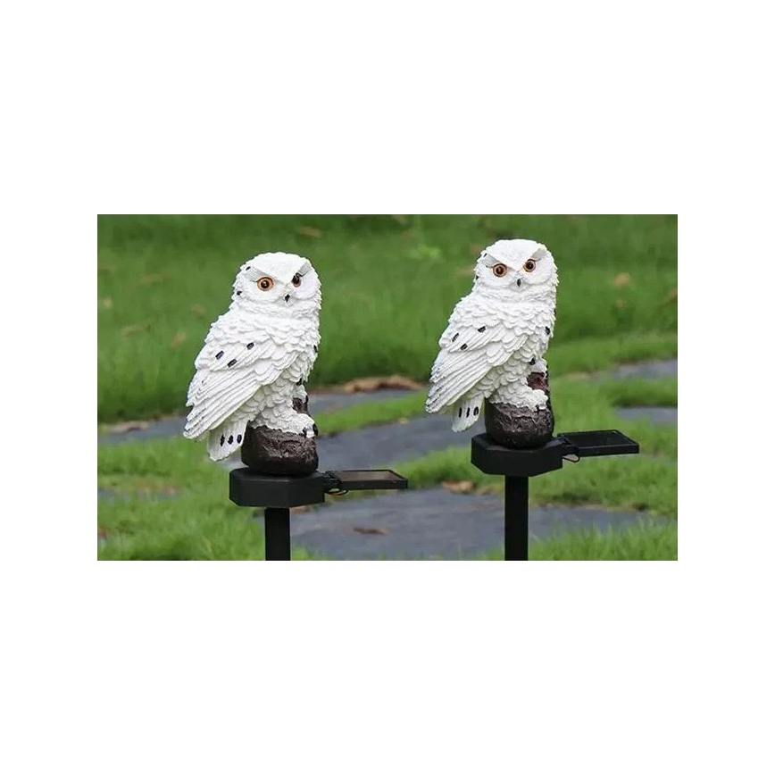 Lampada decorativa solare a LED con sensore 6xLED/1,2V 3000K 40 cm 600 mAh IP44 a forma di gufo