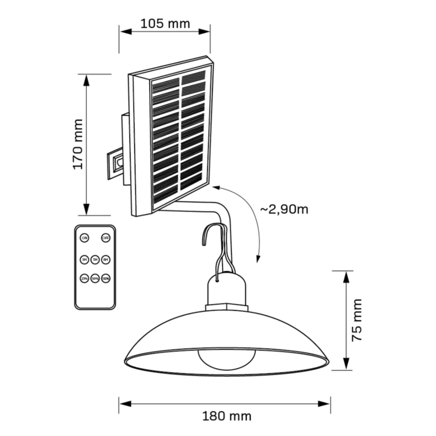 Lampada solare LED CELINA LED/1,8W/3,7V 2400 mAh IP44 + telecomando