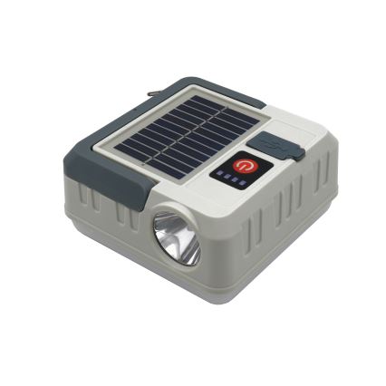 LED Dimmerabile ricaricabile solare lampada con funzione di power bank LED/1W/5,5V 8000K IPX4 1200 mAh grigio