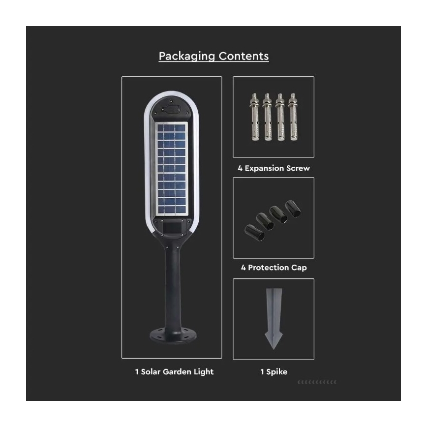 Lampada solare LED con sensore BOLLARD LED/5W/5,5V 70 cm 3000K IP65 2000 mAh