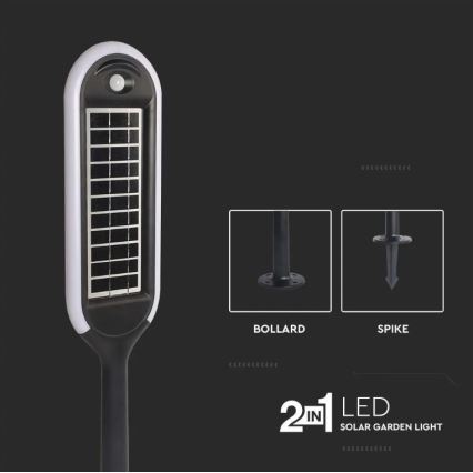 Lampada solare LED con sensore BOLLARD LED/5W/5,5V 70 cm 3000K IP65 2000 mAh