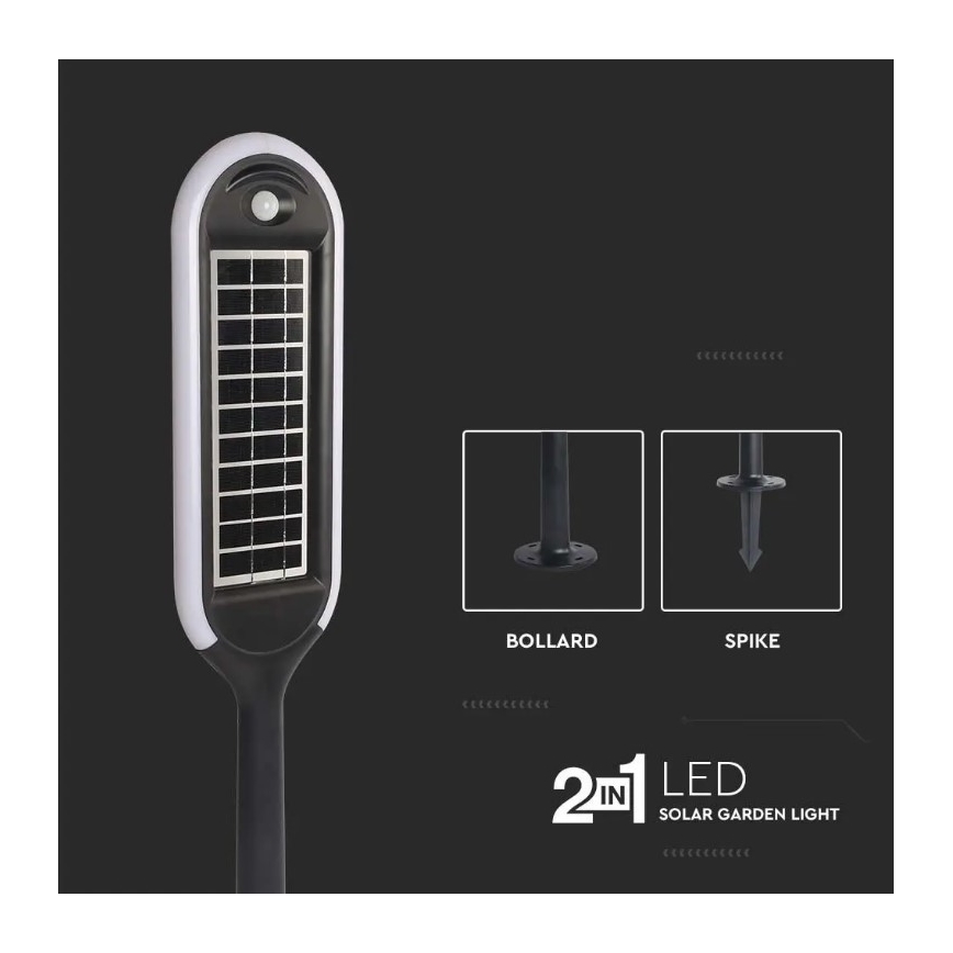 Lampada solare LED con sensore BOLLARD LED/5W/5,5V 70 cm 3000K IP65 2000 mAh