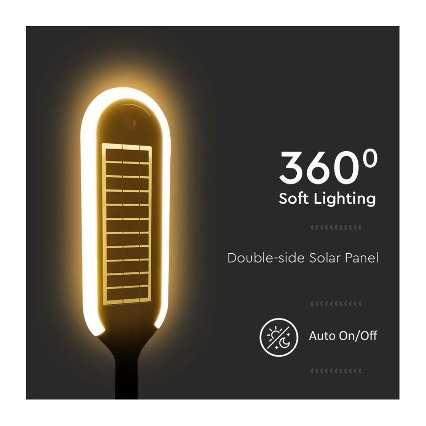 Lampada solare LED con sensore BOLLARD LED/5W/5,5V 70 cm 3000K IP65 2000 mAh