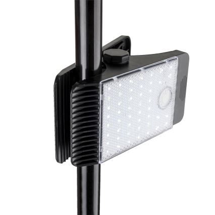 Lampada solare LED con sensore di movimento e crepuscolare CLIPS LED/4W/1200 mAh 3,7V IP44 nero