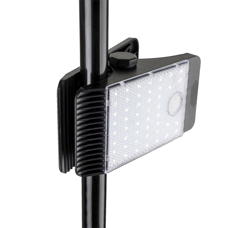 Lampada solare LED con sensore di movimento e crepuscolare CLIPS LED/4W/1200 mAh 3,7V IP44 nero