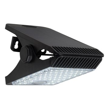 Lampada solare LED con sensore di movimento e crepuscolare CLIPS LED/4W/1200 mAh 3,7V IP44 nero