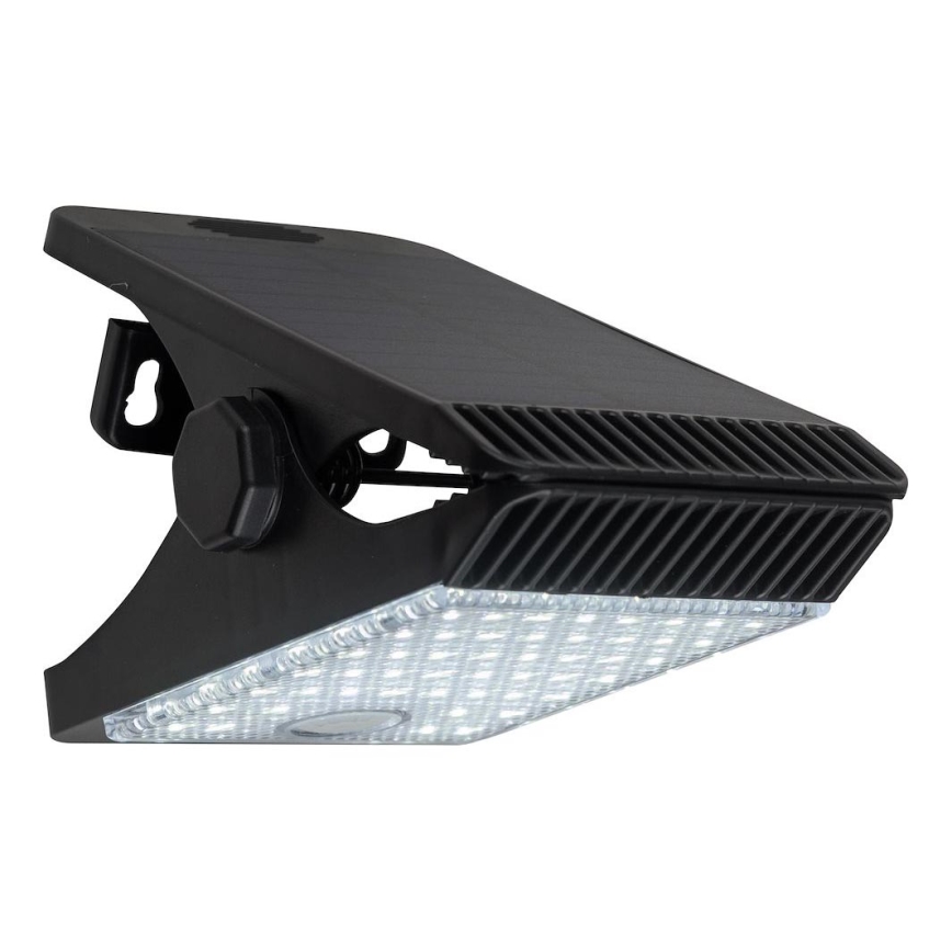 Lampada solare LED con sensore di movimento e crepuscolare CLIPS LED/4W/1200 mAh 3,7V IP44 nero