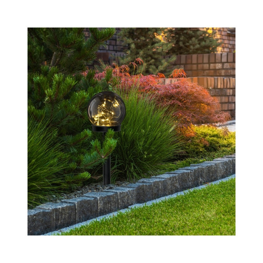 Lampada solare LED con sensore GLEAM LED/1,2V 3000K IP44 40 mAh fumé/nero