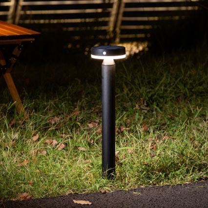 Lampada solare LED con sensore GWINEA LED/4,5W/3,7V 2000 mAh 50 cm IP44 nero