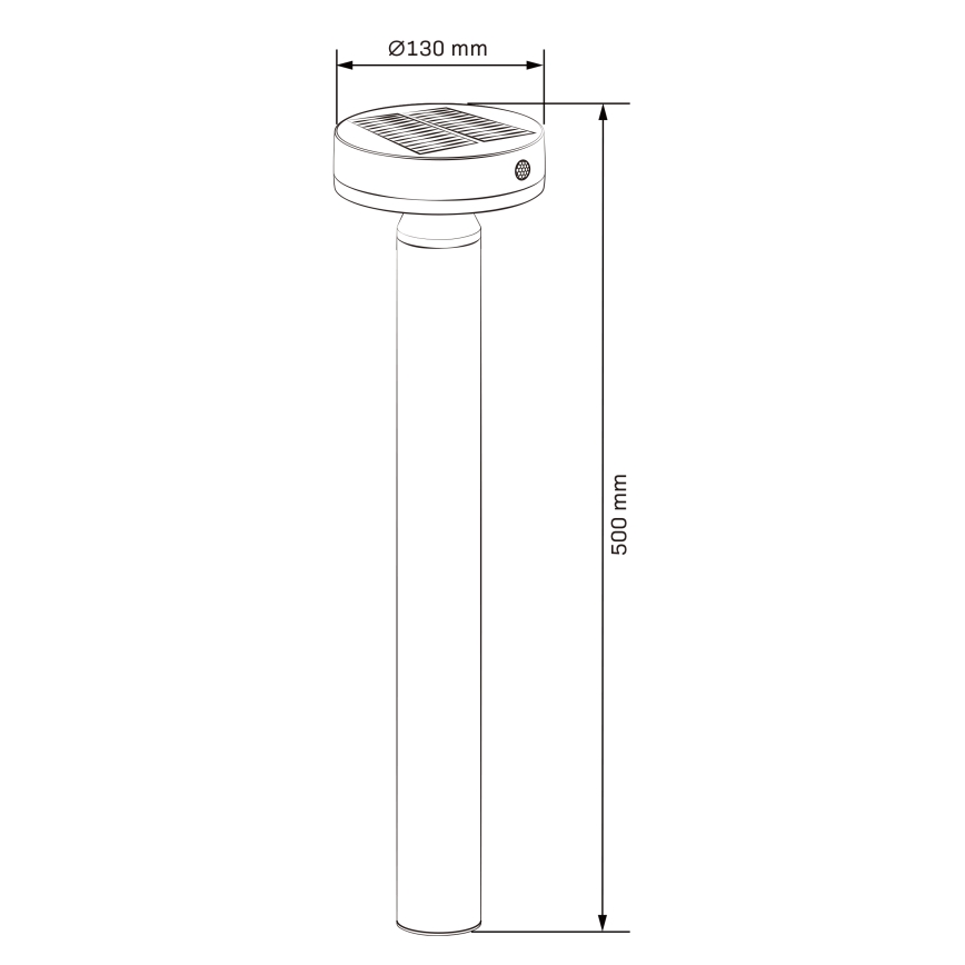 Lampada solare LED con sensore GWINEA LED/4,5W/3,7V 2000 mAh 50 cm IP44 nero