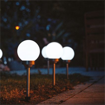 Lampada solare LED con sensore SPHERE LED/1,2V 4000K IP44 200 mAh Ø 20 cm