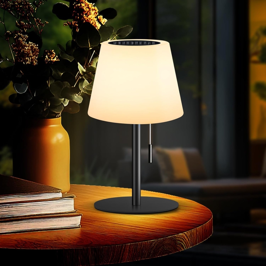 Lampada solare LED dimmerabile LED/2W/5V USB 1200 mAh IP44 bianco/nero