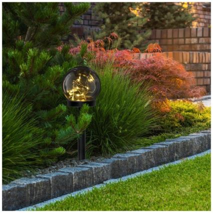 Lampada solare LED GLEAM LED/1,2V 3000K IP44 40 mAh fumé/nero