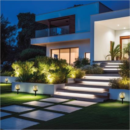 Lampada solare LED GLEAM LED/1,2V 3000K IP44 40 mAh trasparente/nera