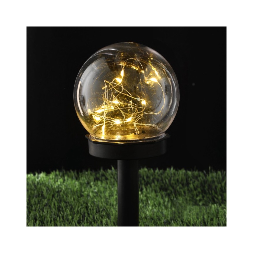 Lampada solare LED GLEAM LED/1,2V 3000K IP44 40 mAh trasparente/nera