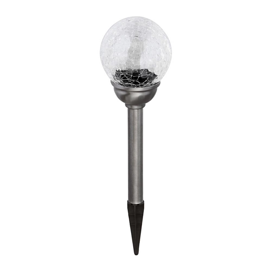 Lampada solare LED KULA LED/1xAA IP44 cromo opaco