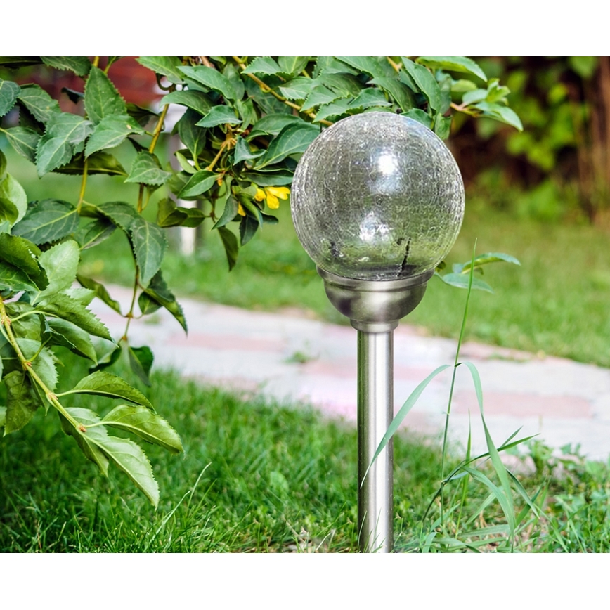 Lampada LED solare KULA LED/1xAAA cromo opaco