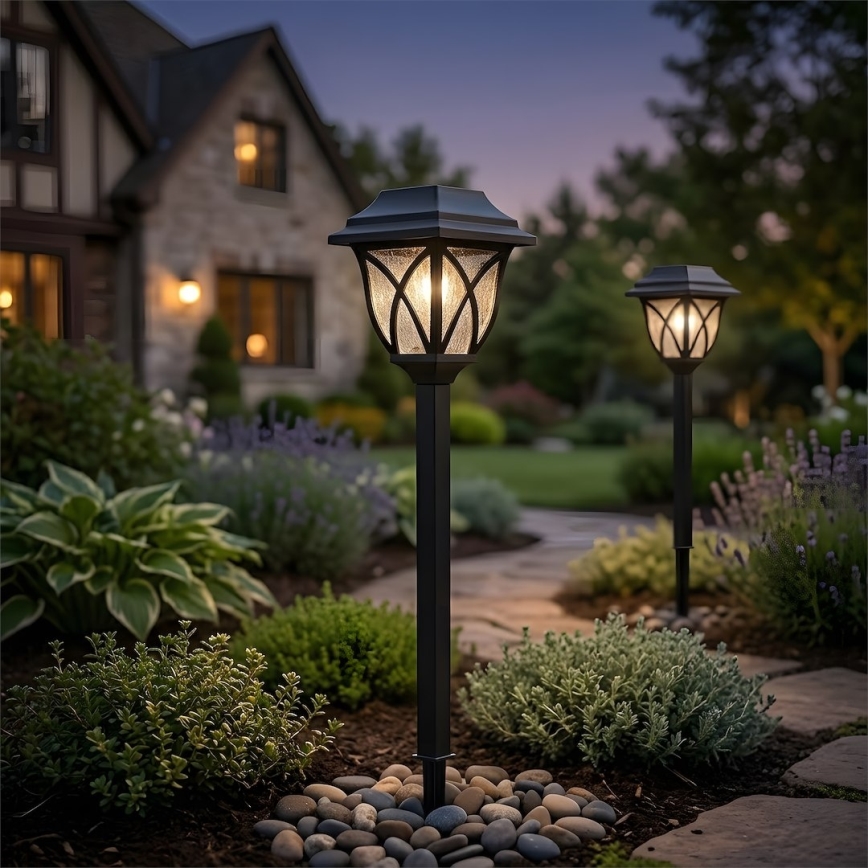Lampada solare LED LAWN LED/1,2V 100 mAh 3000K 44 cm IP44 nera