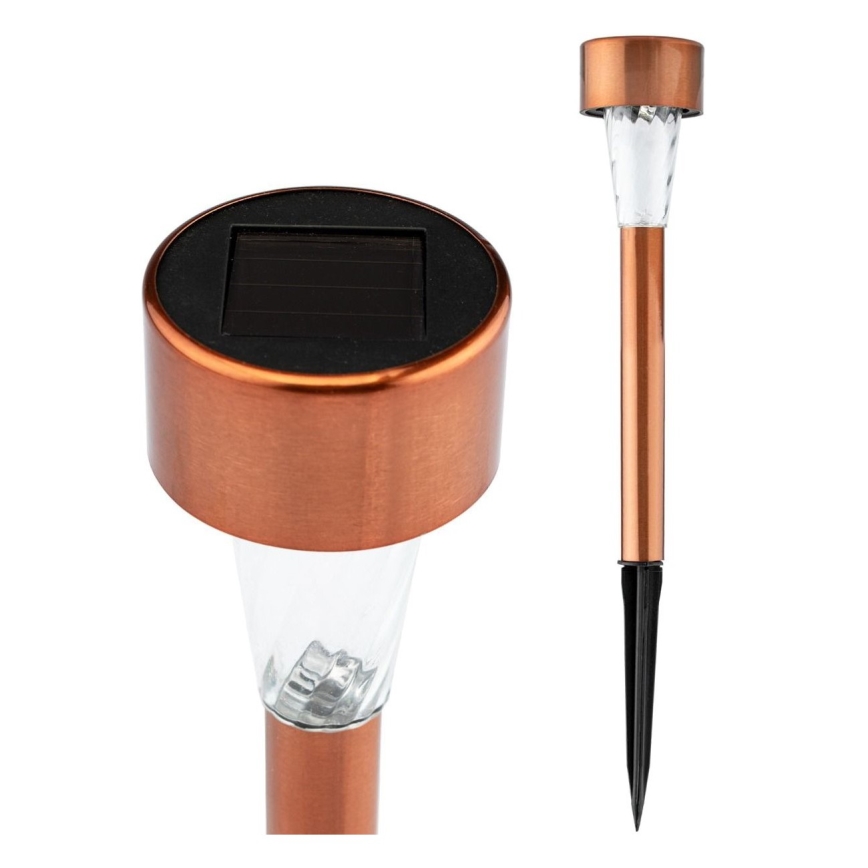 Lampada solare LED LED/2V 40 mAh IP44 rame