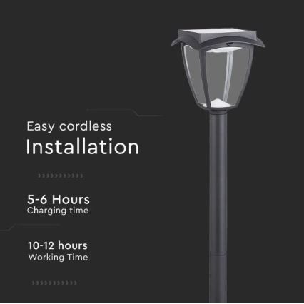 Lampada solare LED LED/2W/230V 93 cm 3000/6000K IP65 2200 mAh
