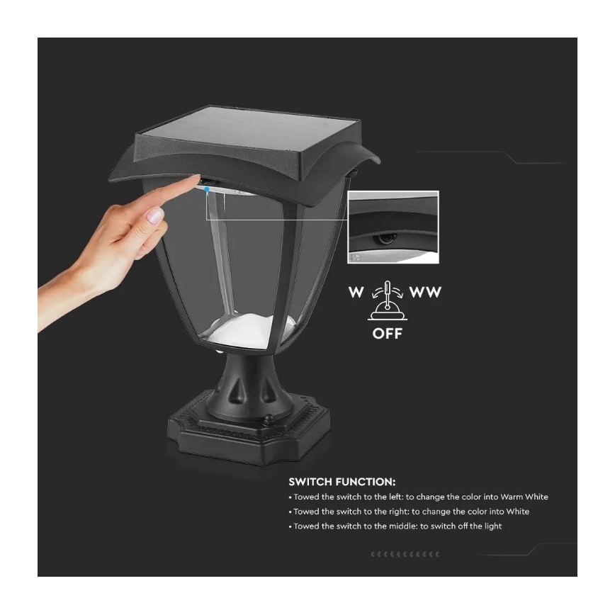 Lampada solare LED LED/2W/3,7V 3000/6000K IP65