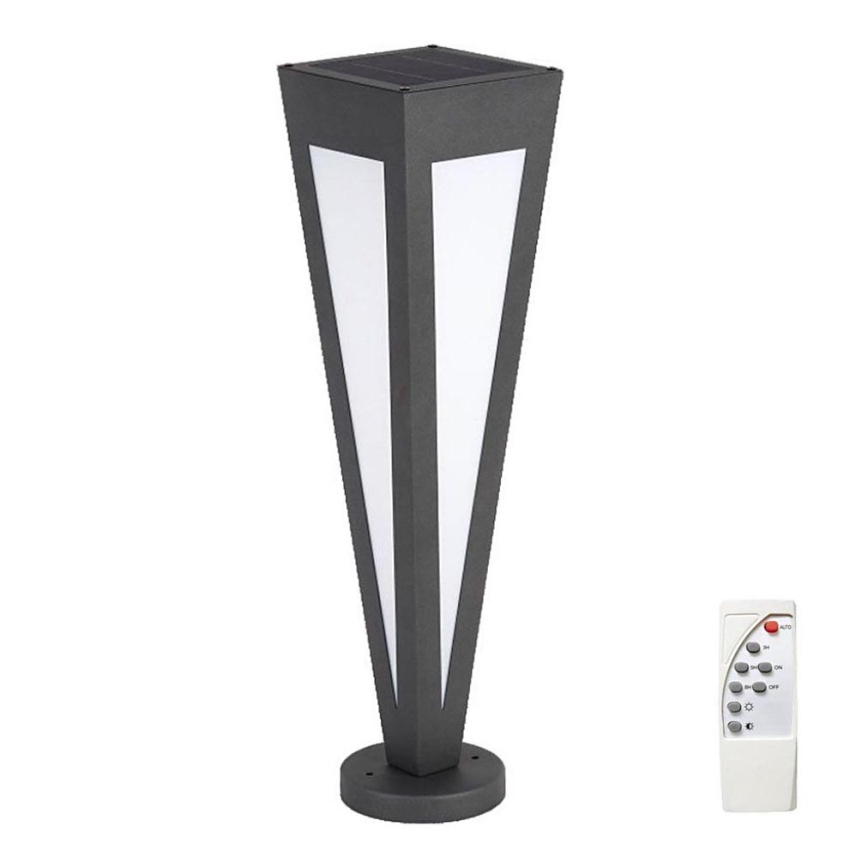 Lampada solare LED LED/2W/3,7V IP65 3000K nero + telecomando