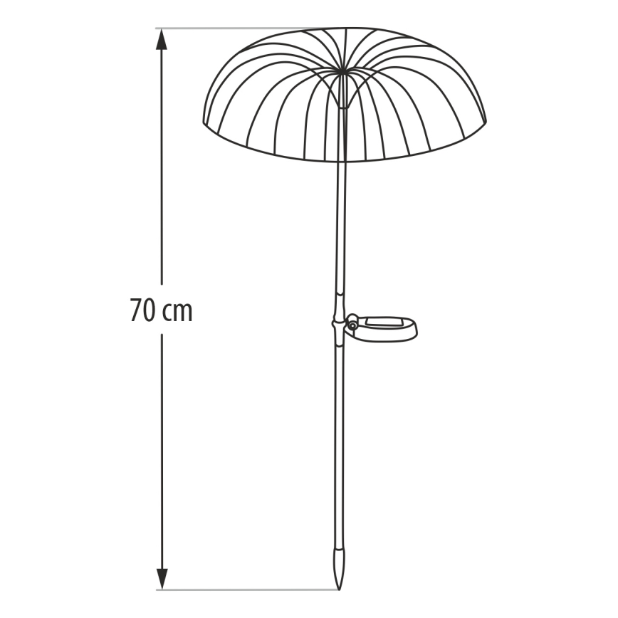 Lampada solare LED RGB 1,2 V 300 mAh IP44, nera