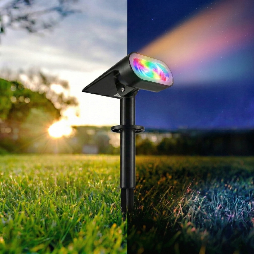 Lampada solare LED RGB 2-in-1 LED/3,7V 1200 mAh IP54 nera