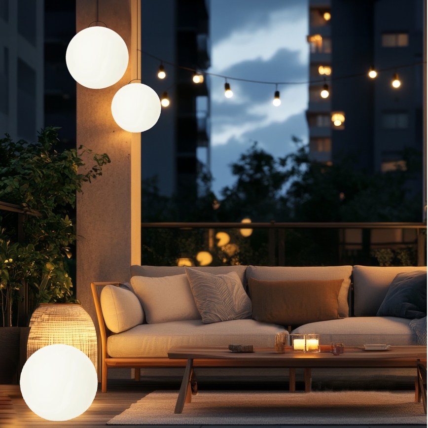 Lampada solare LED RGB dimmerabile GARDEN BALL LED/5W/3,7V 3000K IP54 2200 mAh d. 30 cm + telecomando