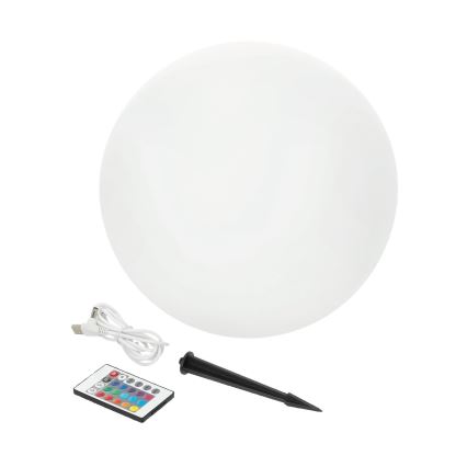 Lampada solare LED RGB dimmerabile GARDEN BALL LED/5W/3,7V 3000K IP54 2200 mAh d. 30 cm + telecomando