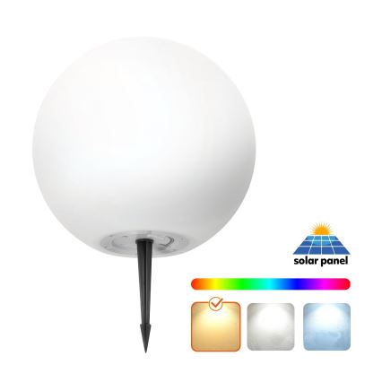 Lampada solare LED RGB dimmerabile GARDEN BALL LED/5W/3,7V 3000K IP54 2200 mAh d. 40 cm + telecomando