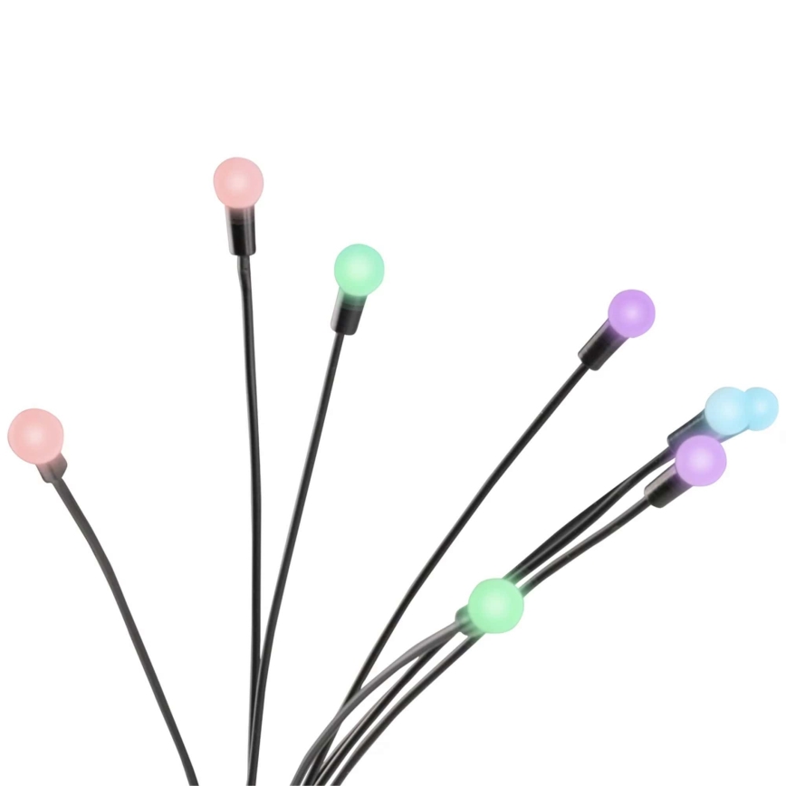 Lampada solare LED RGB FIORINI 8xLED/1,2V 600 mAh IP44 nero