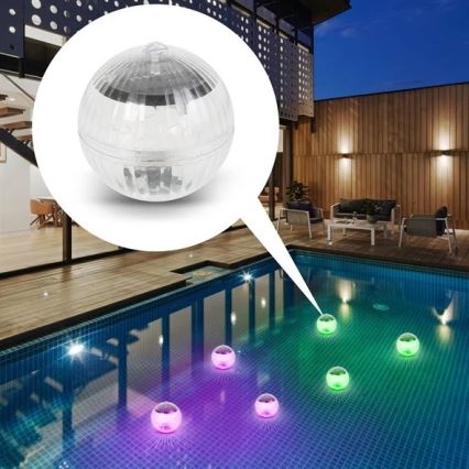 Lampada solare LED RGB per piscina con sensore crepuscolare LED/1,2V/600 mAh IP65