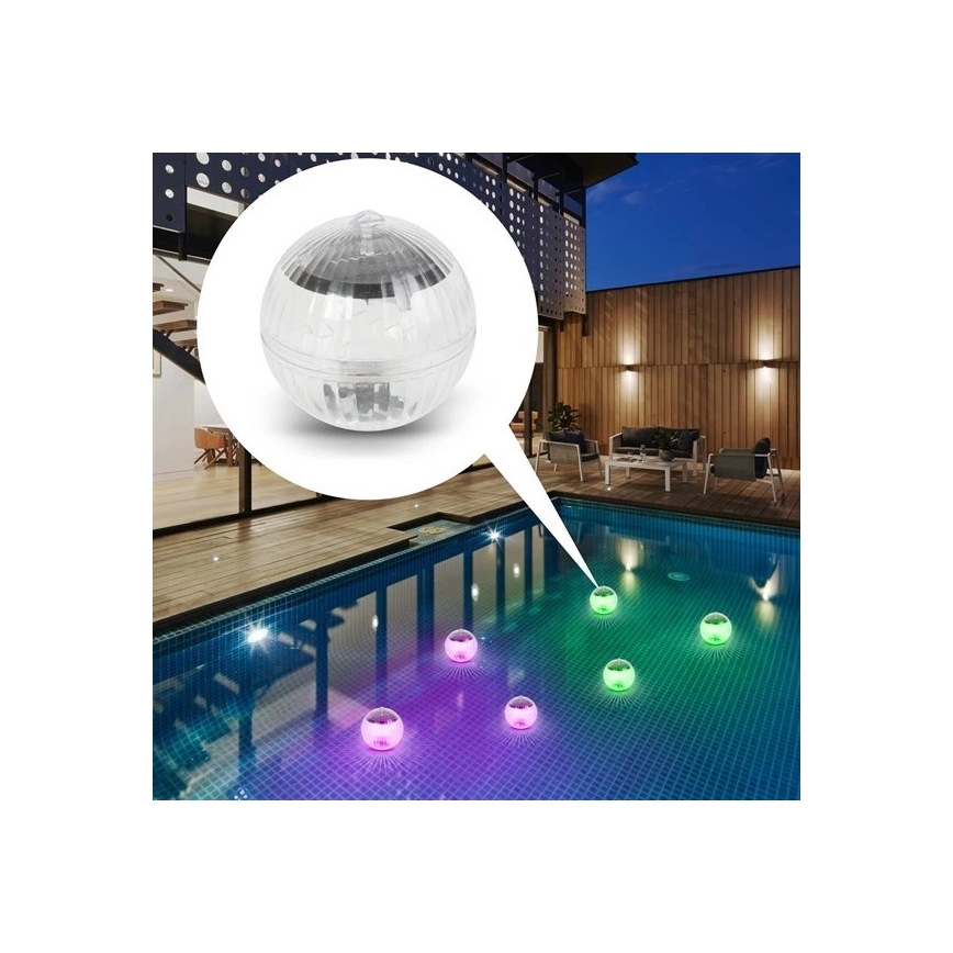 Lampada solare LED RGB per piscina con sensore crepuscolare LED/1,2V/600 mAh IP65