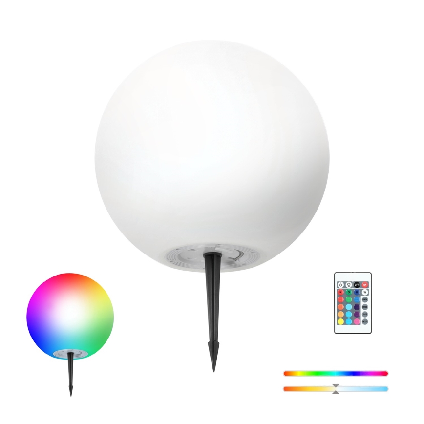 Lampada solare dimmerabile LED RGBW GARDEN BALL LED/5W/3,7V 3000K IP54 2200 mAh diametro 30 cm + telecomando
