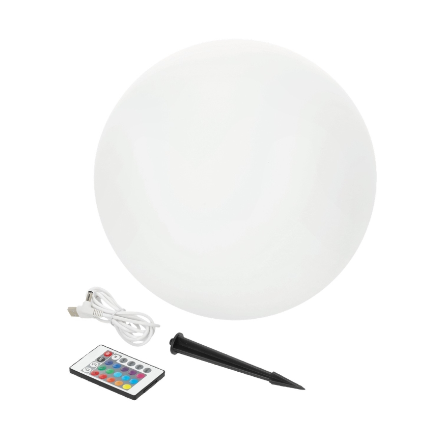 Lampada solare dimmerabile LED RGBW GARDEN BALL LED/5W/3,7V 3000K IP54 2200 mAh diametro 30 cm + telecomando