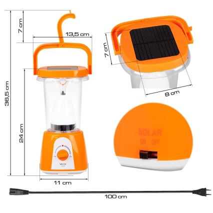 Lampada solare ricaricabile dimmerabile LED con funzione power bank LED/230V 710 lm 1600 mAh