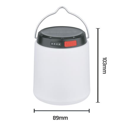 Lampada solare LED ricaricabile portatile dimmerabile LUMINA TUBO LED/5V 800 mAh